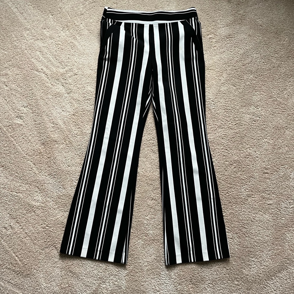 INC Black and White Striped Pants